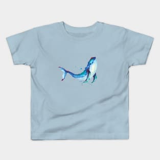 whale painted with watercolor 2 Kids T-Shirt